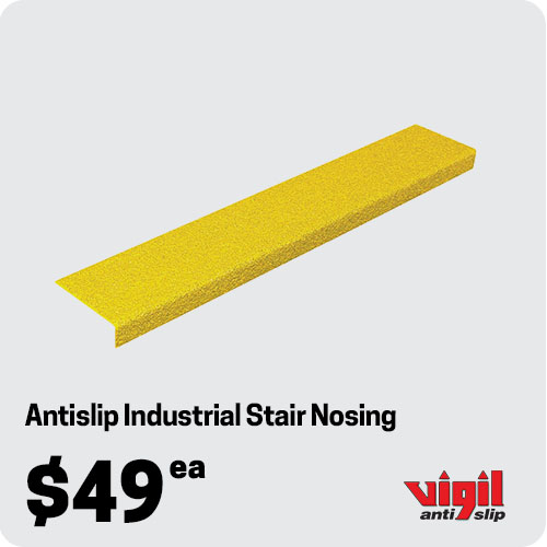 Vigil Antislip 02-405 Stair Nosing - Industrial - Yellow - 450X80X20mm